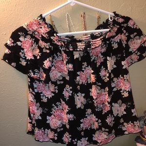 Off the Shoulder Black Floral